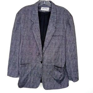 SPETTRO Men's Grey Woven Textured Buttoned Blazer